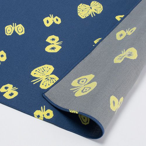 100 ミナ ペルホネン 両面 hana hane ブルー/グレー | ふろしき むす美  