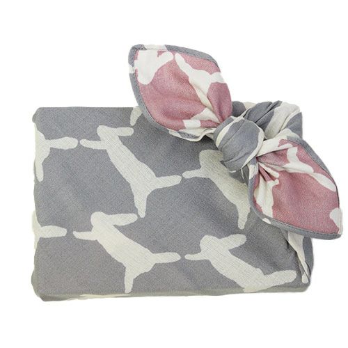 50 ミナ ペルホネン 両面 run run run グレー/ピンク | ふろしき むす  