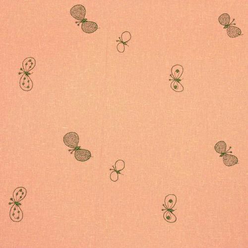 100 ミナペルホネン リネンエンブロL【箱入】choucho サーモンピンク/グリーン