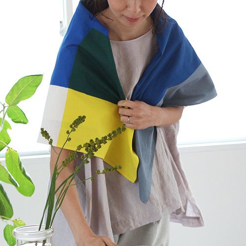 100 MUSUBI ORGANIC しかくブルー | ふろしき むす美 オンライン