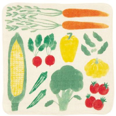 MUSUBI ORGANIC 4重ガーゼハンカチ 【抗菌防臭】 やさい マルチ