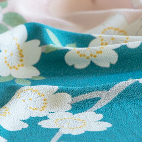 正絹 長襦袢 反物 美の花 友禅 瓢箪 ひょうたん 丹後ちりめん gt44