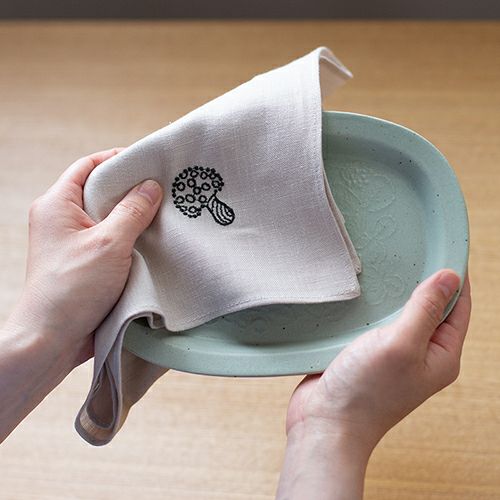 50 ミナ ペルホネン リネン刺繍【数量限定】 polka ライトグレー 