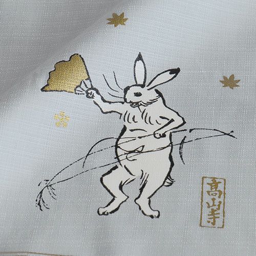100 鳥獣人物戯画 蓮の葉 グレー | ふろしき むす美 オンライン